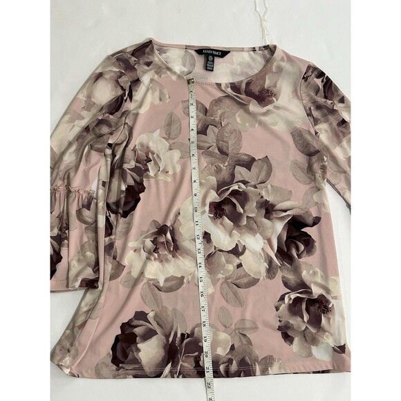 Ellen Tracy Floral Print Scoop Neck 3/4 Sleeve Blouse Top Size S Fairycore - Picture 3 of 8